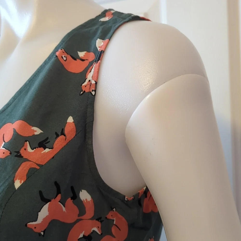ModCloth Green Fox Sleeveless Top Size S - Picture 3 of 7